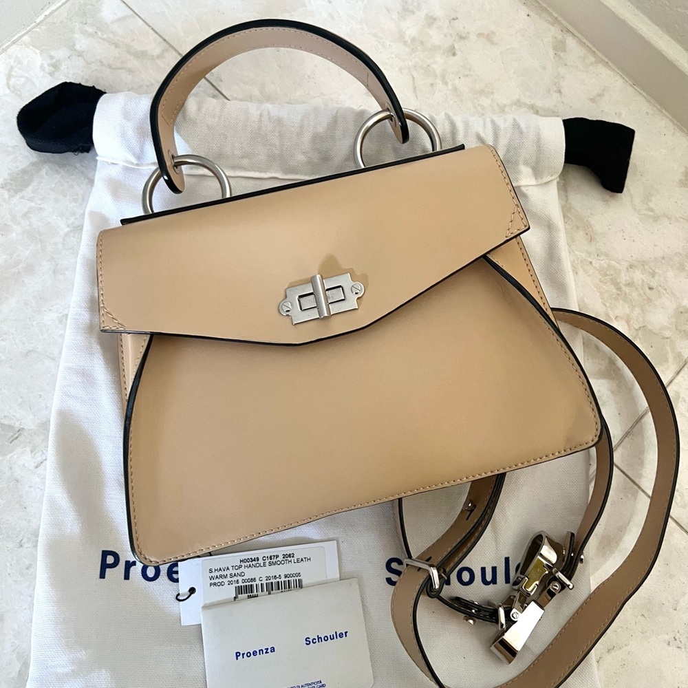 Proenza Schouler Beige Leather Shoulder Hava Handbag 2Way